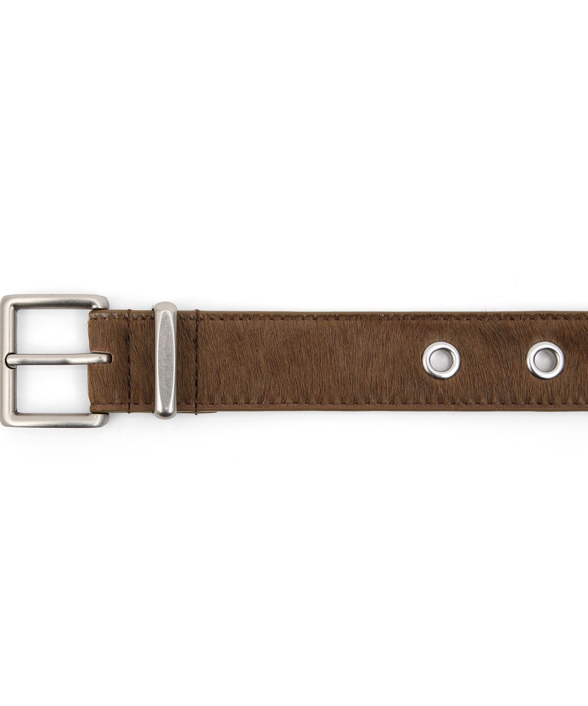 언더컨트롤 스튜디오(UNDERCONTROL STUDIO) 아일렛 송치 벨트 HAIRCALF BELT / EYELET / BROWN