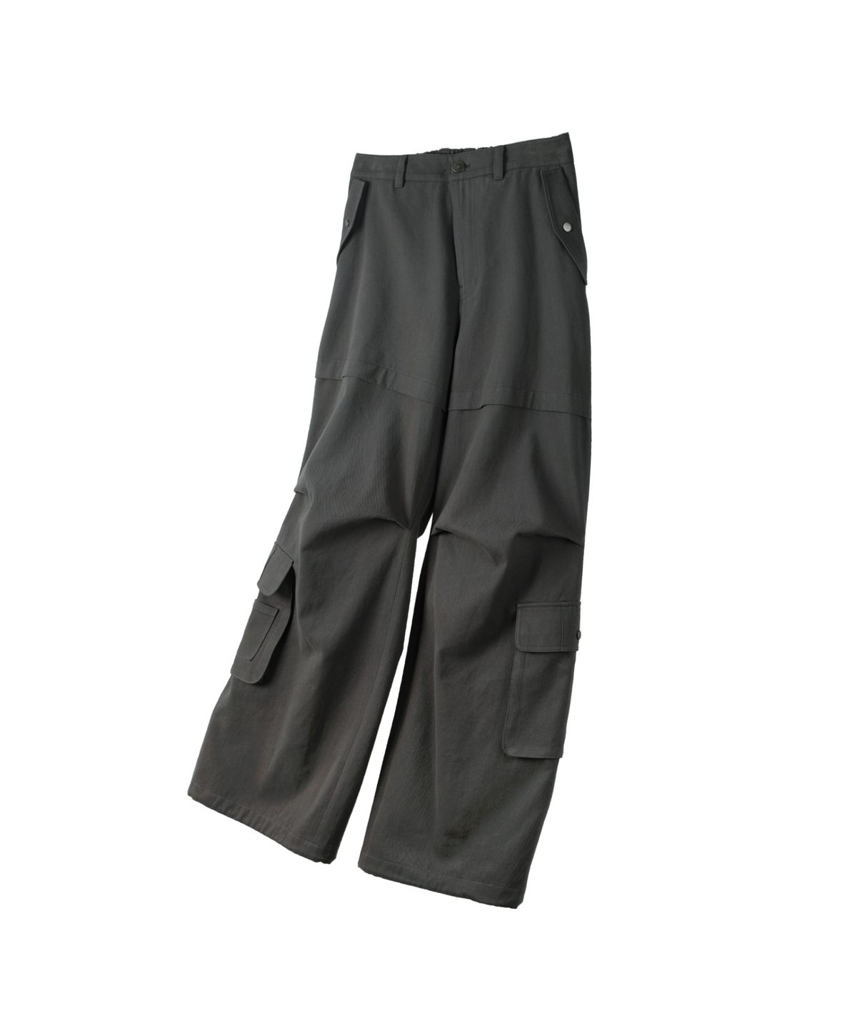 레더리(LEATHERY) 하프 밴딩 코튼 카고 팬츠 [CHARCOAL]