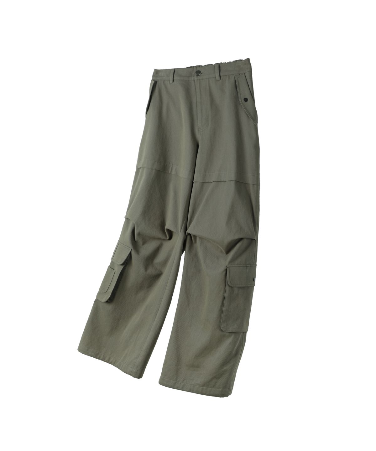 레더리(LEATHERY) 하프 밴딩 코튼 카고 팬츠 [CHARCOAL]