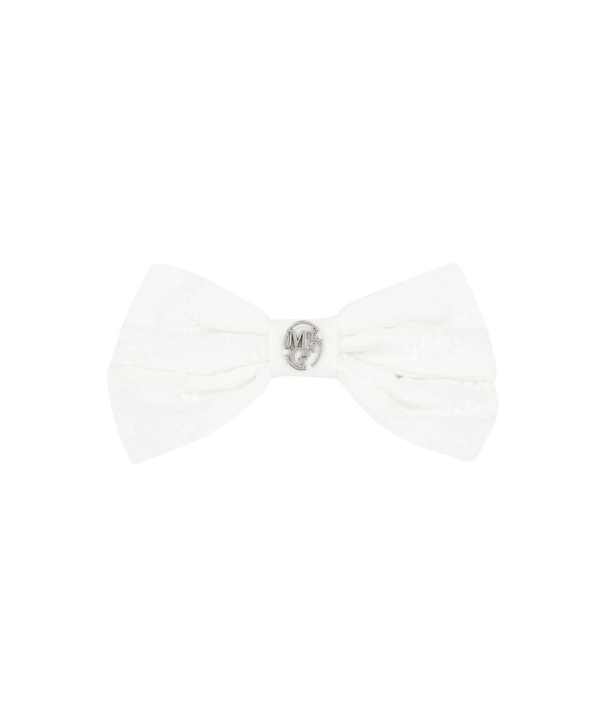 마리떼 프랑소와 저버(MARITHÉ + FRANҪOIS GIRBAUD) CIRCLE LOGO RIBBON HAIR PIN white
