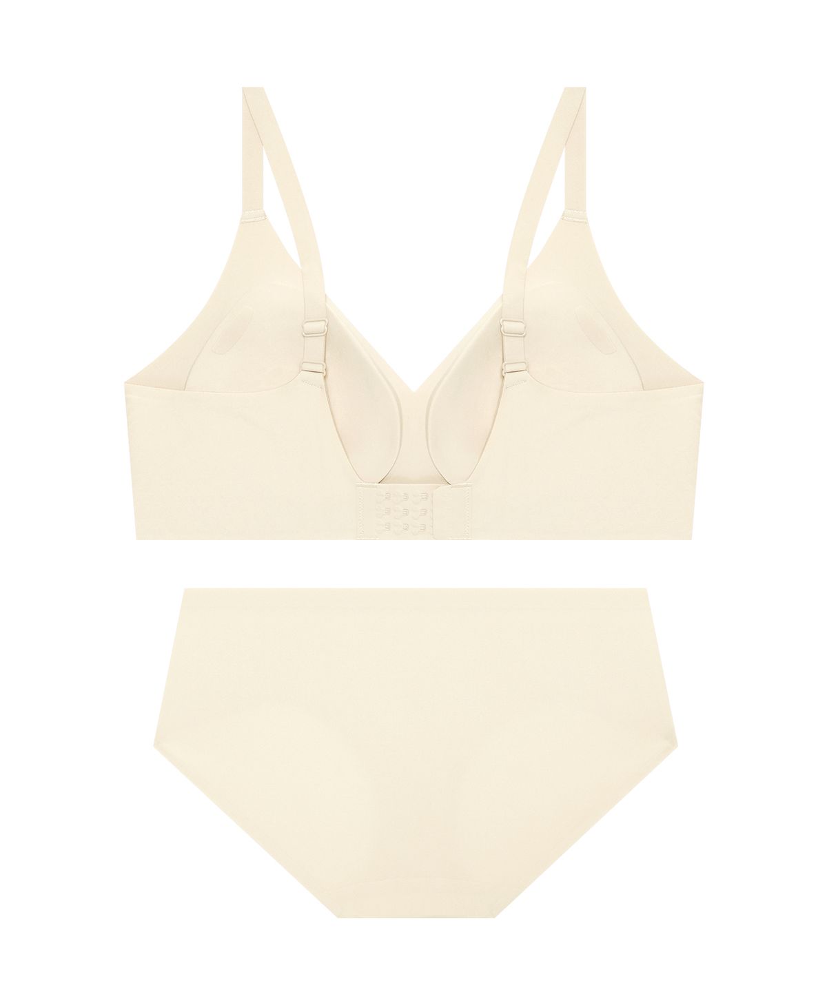 게스언더웨어(GUESS UNDERWEAR) 빅사이즈 심리스 브라 팬티 세트 - 라이트베이지