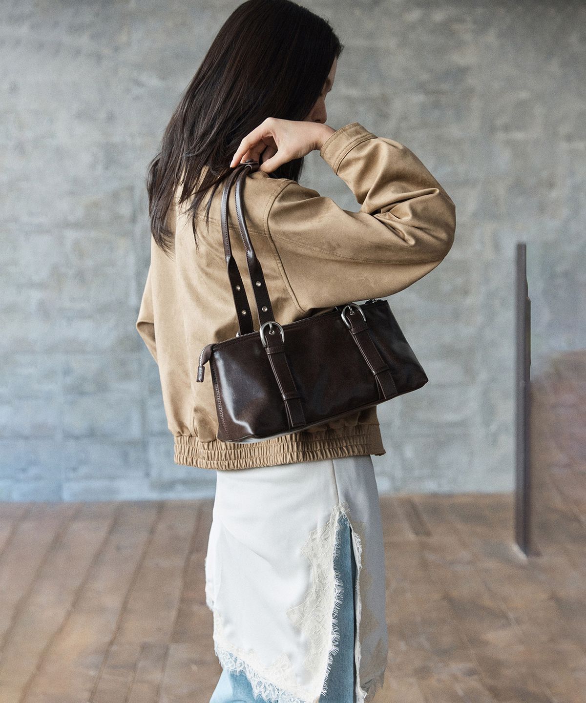 미쏘(MIXXO) 버클 숄더백_MIABGG201G