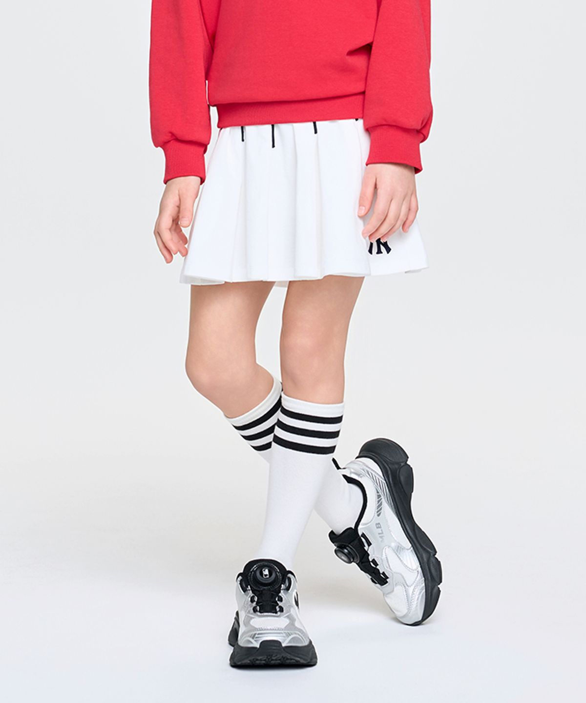 엠엘비 키즈(MLB KIDS) 바시티 스포티브 플리츠 스커트 NY (White)