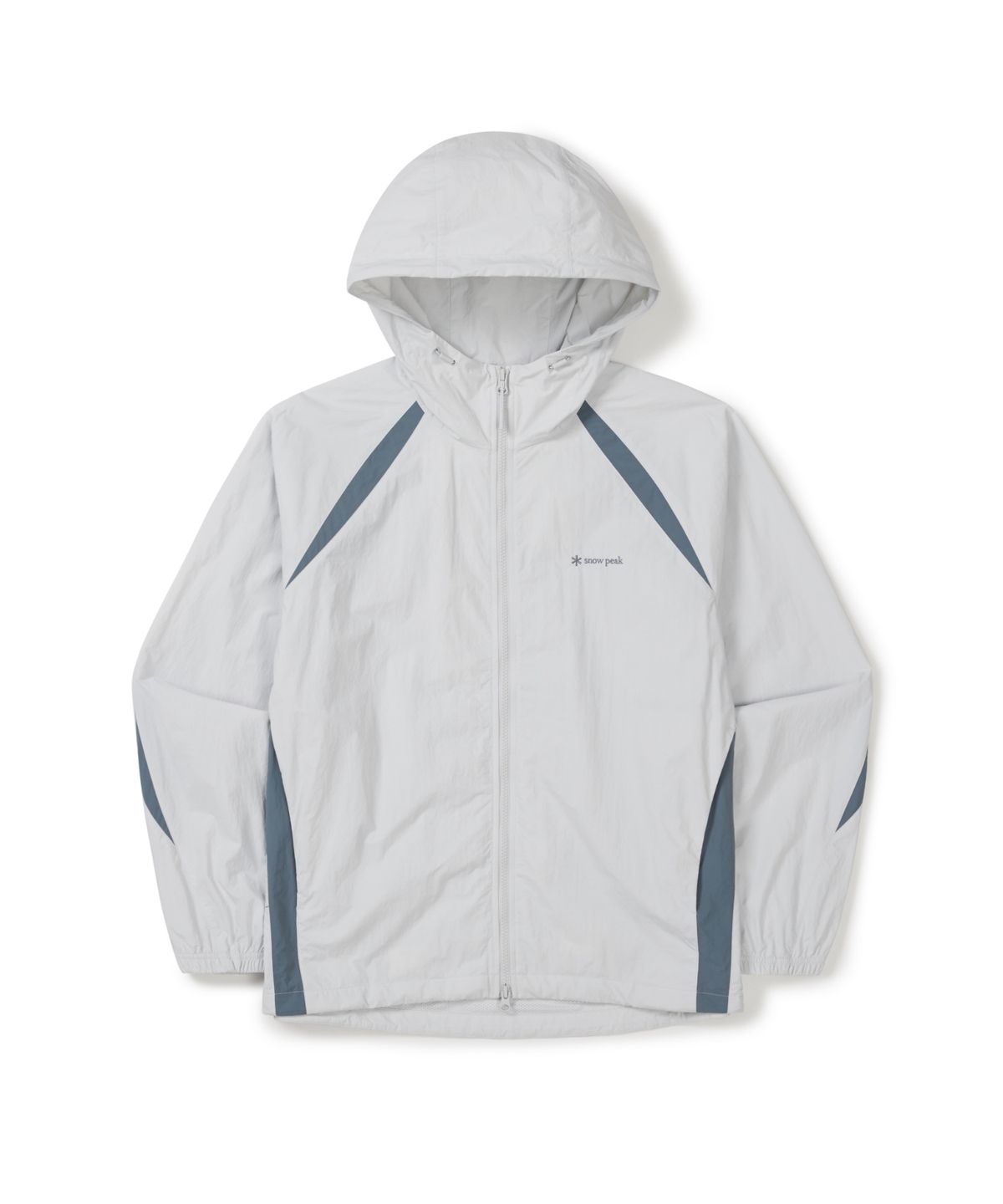 스노우피크 어패럴(SNOWPEAK APPAREL) 경량 타슬란 컬러블럭 후드 바람막이 (S26SULWB56) Ice Gray