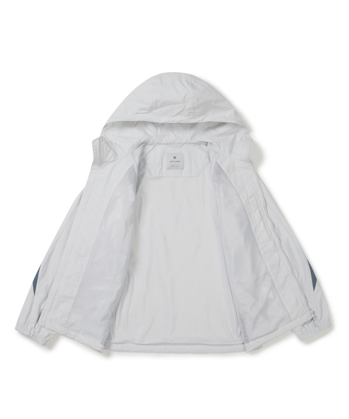 스노우피크 어패럴(SNOWPEAK APPAREL) 경량 타슬란 컬러블럭 후드 바람막이 (S26SULWB56) Ice Gray