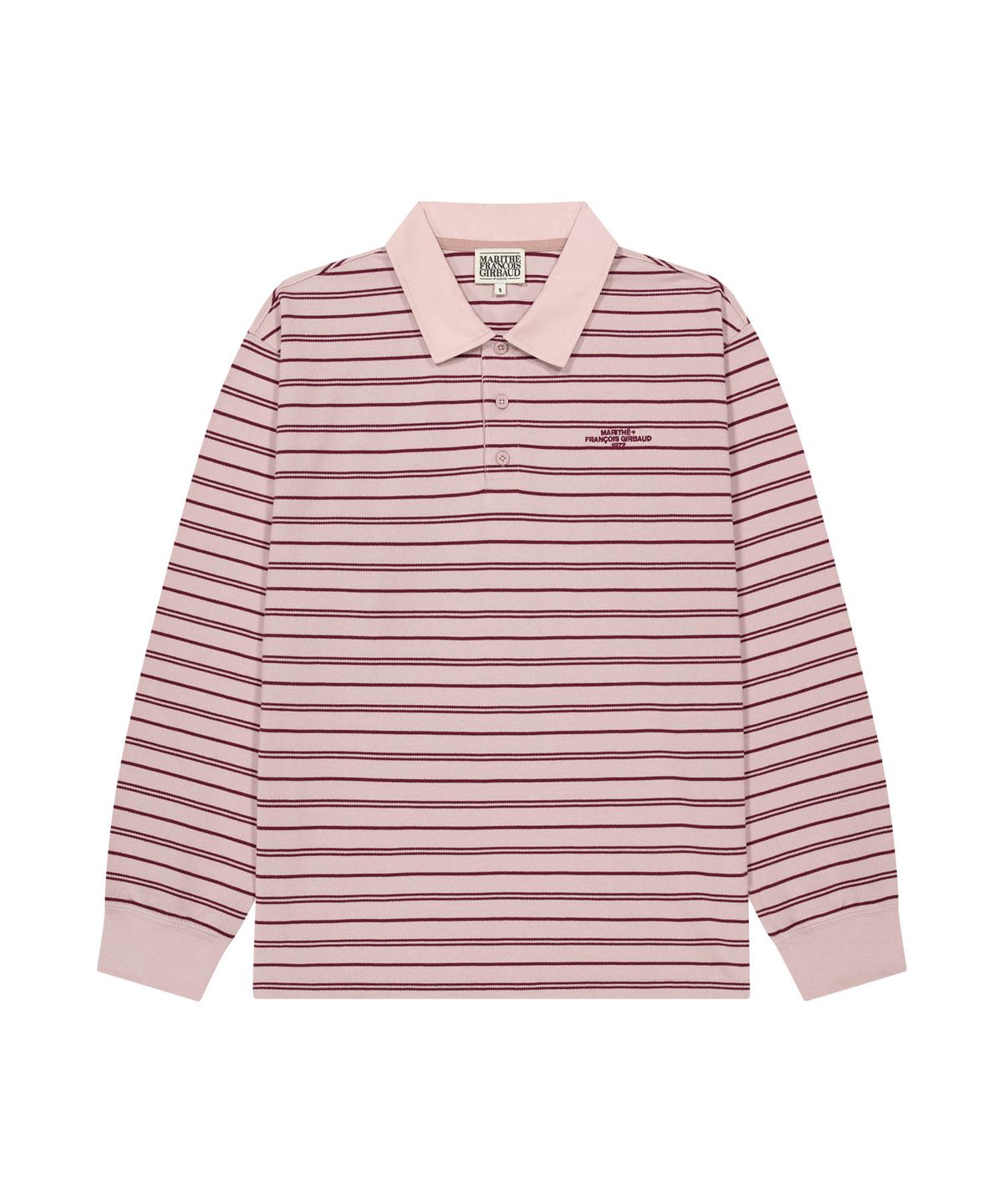 마리떼 프랑소와 저버(MARITHÉ + FRANҪOIS GIRBAUD) STRIPE PIQUE LONG SLEEVE TEE pink