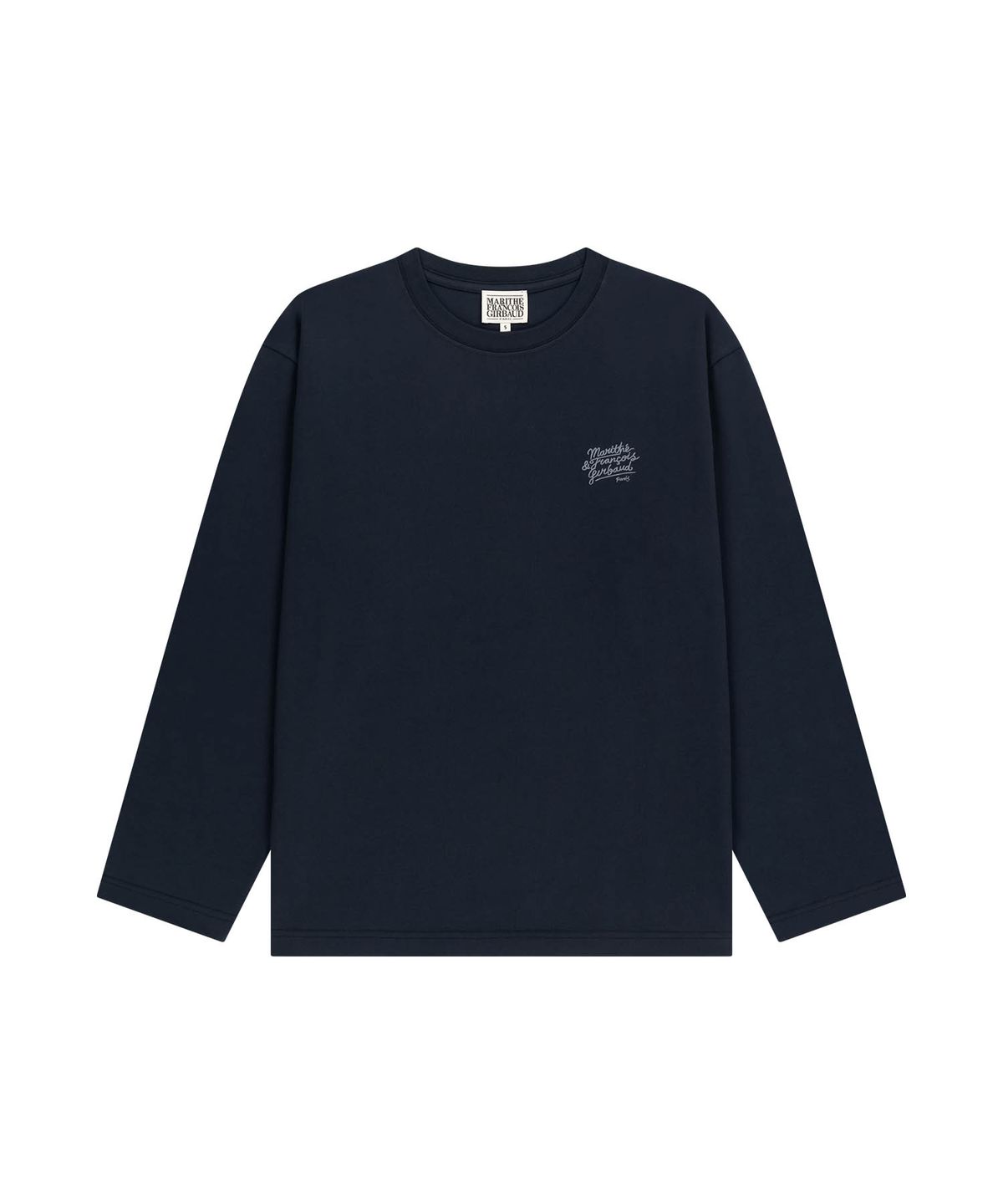 마리떼 프랑소와 저버(MARITHÉ + FRANҪOIS GIRBAUD) [REGEN] BACK DRAWING LOGO LONG SLEEVE TEE navy