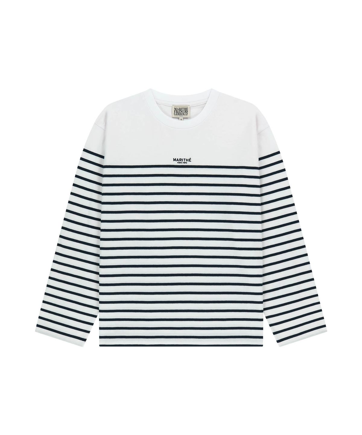 마리떼 프랑소와 저버(MARITHÉ + FRANҪOIS GIRBAUD) BLOCK STRIPE LONG SLEEVE TEE navy