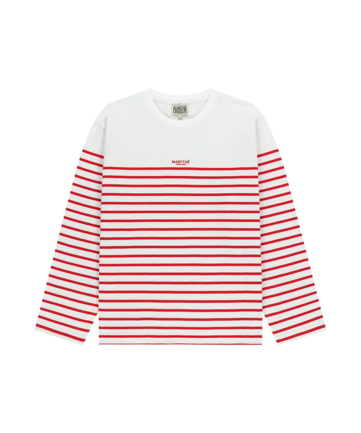 마리떼 프랑소와 저버(MARITHÉ + FRANҪOIS GIRBAUD) BLOCK STRIPE LONG SLEEVE TEE red