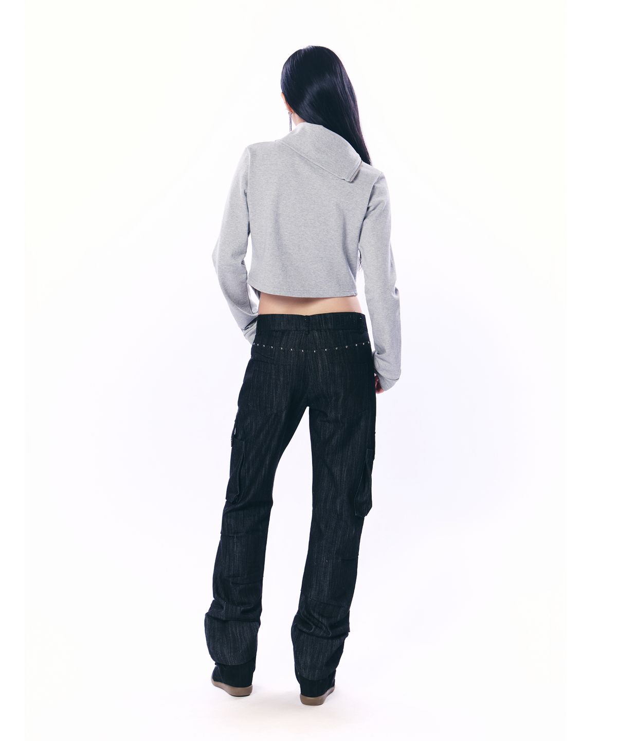 셋업이엑스이(SETUP-EXE) BOOTCUT CARGO PANTS / BLACK