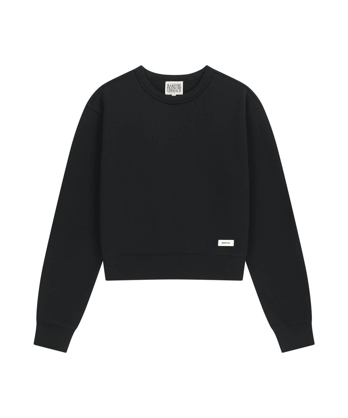 마리떼 프랑소와 저버(MARITHÉ + FRANҪOIS GIRBAUD) W BASIC CROP SWEATSHIRT black