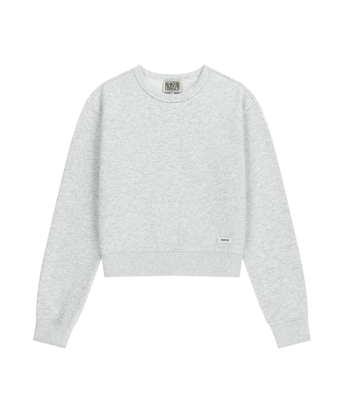마리떼 프랑소와 저버(MARITHÉ + FRANҪOIS GIRBAUD) W BASIC CROP SWEATSHIRT light heather gray