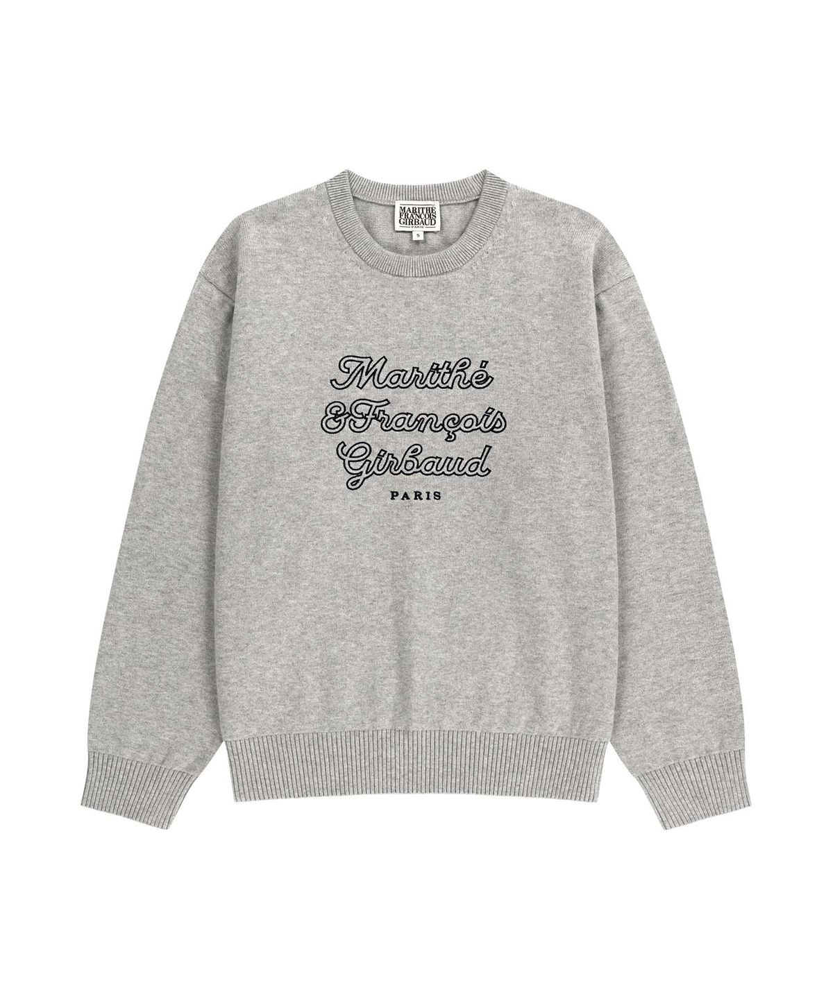 마리떼 프랑소와 저버(MARITHÉ + FRANҪOIS GIRBAUD) DRAWING CLASSIC LOGO KNIT PULLOVER melange gray