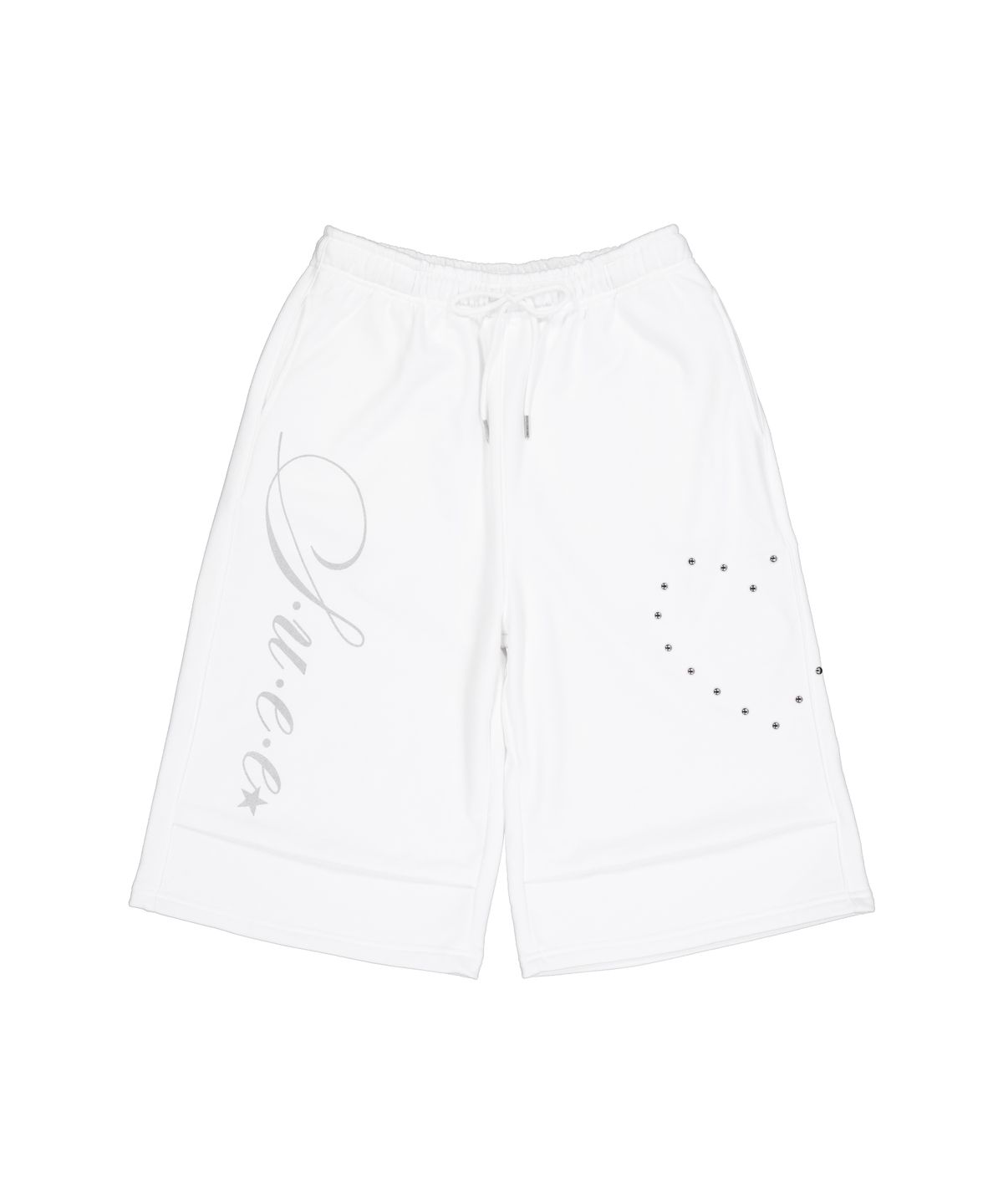 셋업이엑스이(SETUP-EXE) HEART STUD LOGO BERMUDA PANTS / WHITE