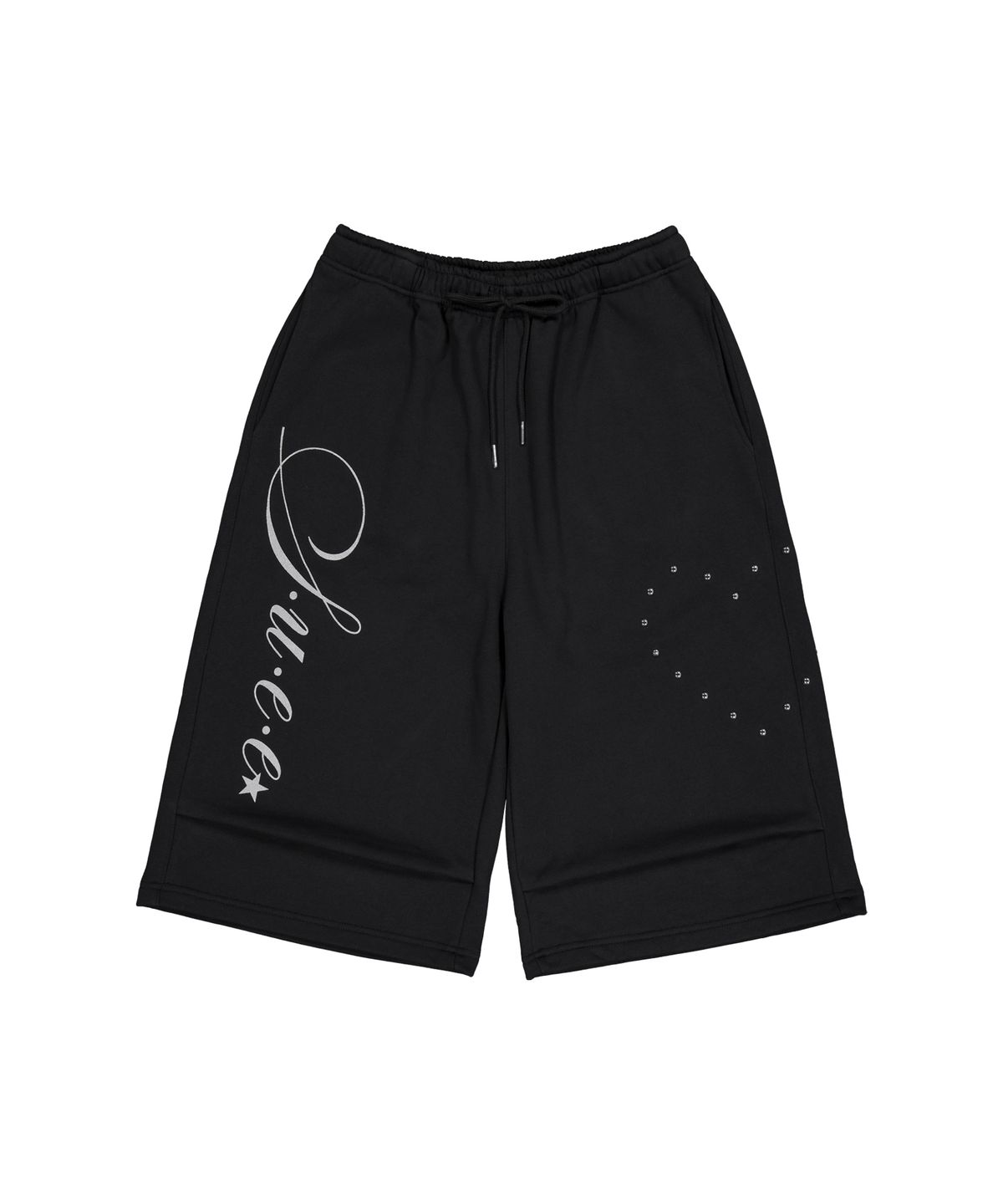 셋업이엑스이(SETUP-EXE) HEART STUD LOGO BERMUDA PANTS / BLACK
