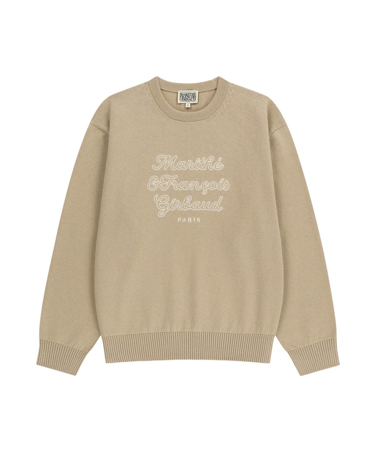 마리떼 프랑소와 저버(MARITHÉ + FRANҪOIS GIRBAUD) DRAWING CLASSIC LOGO KNIT PULLOVER beige