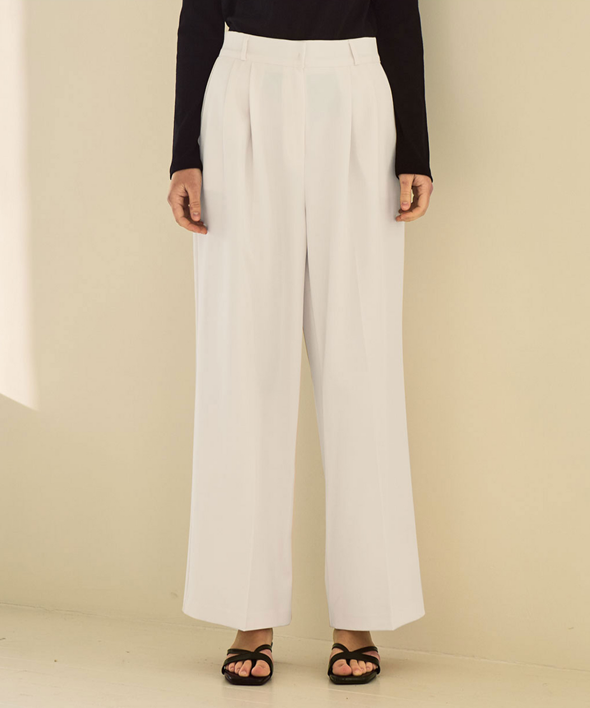 슬로우롤리(SLOWLOLLI) Relax pintuck wide pants_3 Colors