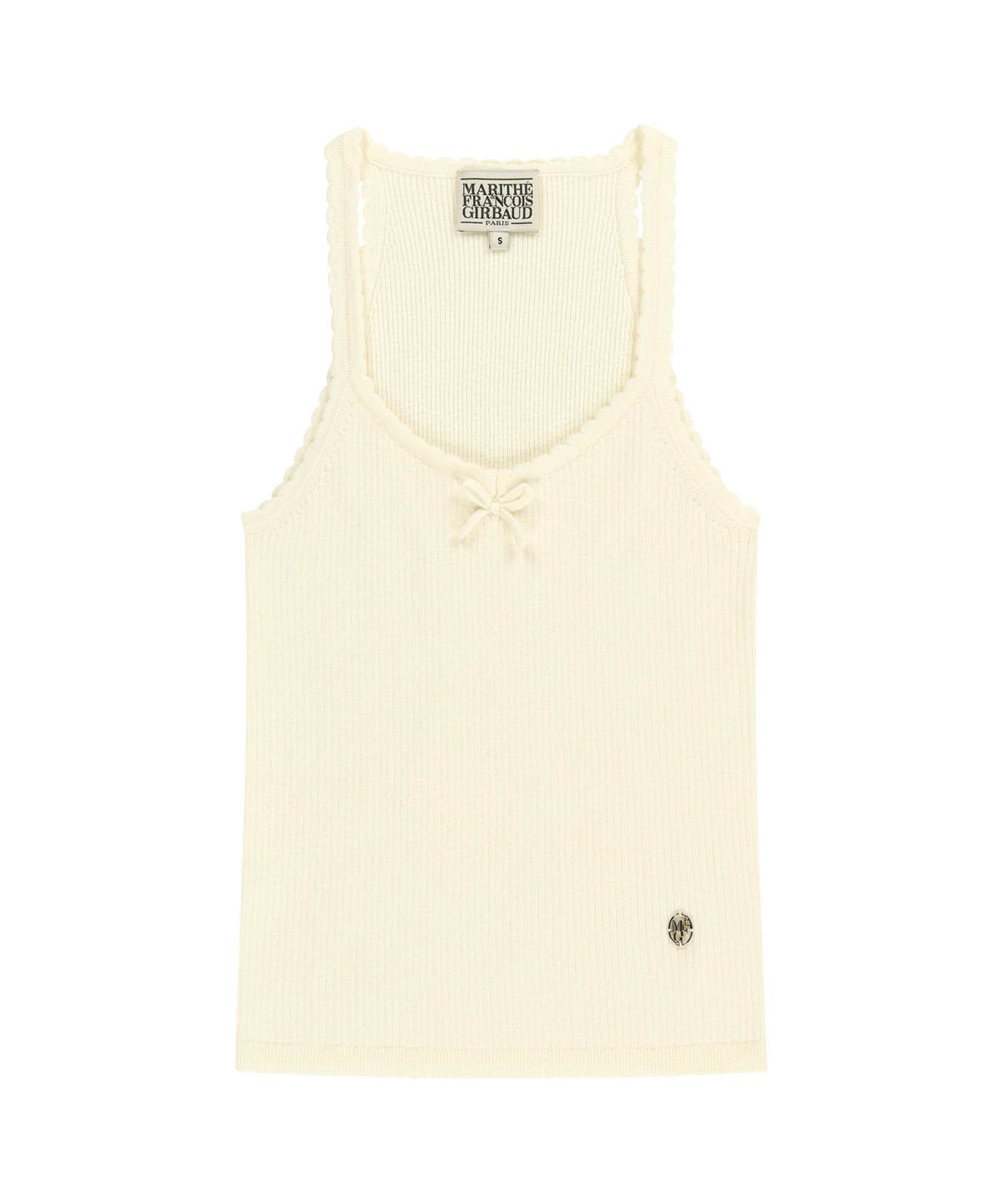 마리떼 프랑소와 저버(MARITHÉ + FRANҪOIS GIRBAUD) W LACE POINT KNIT VEST ivory