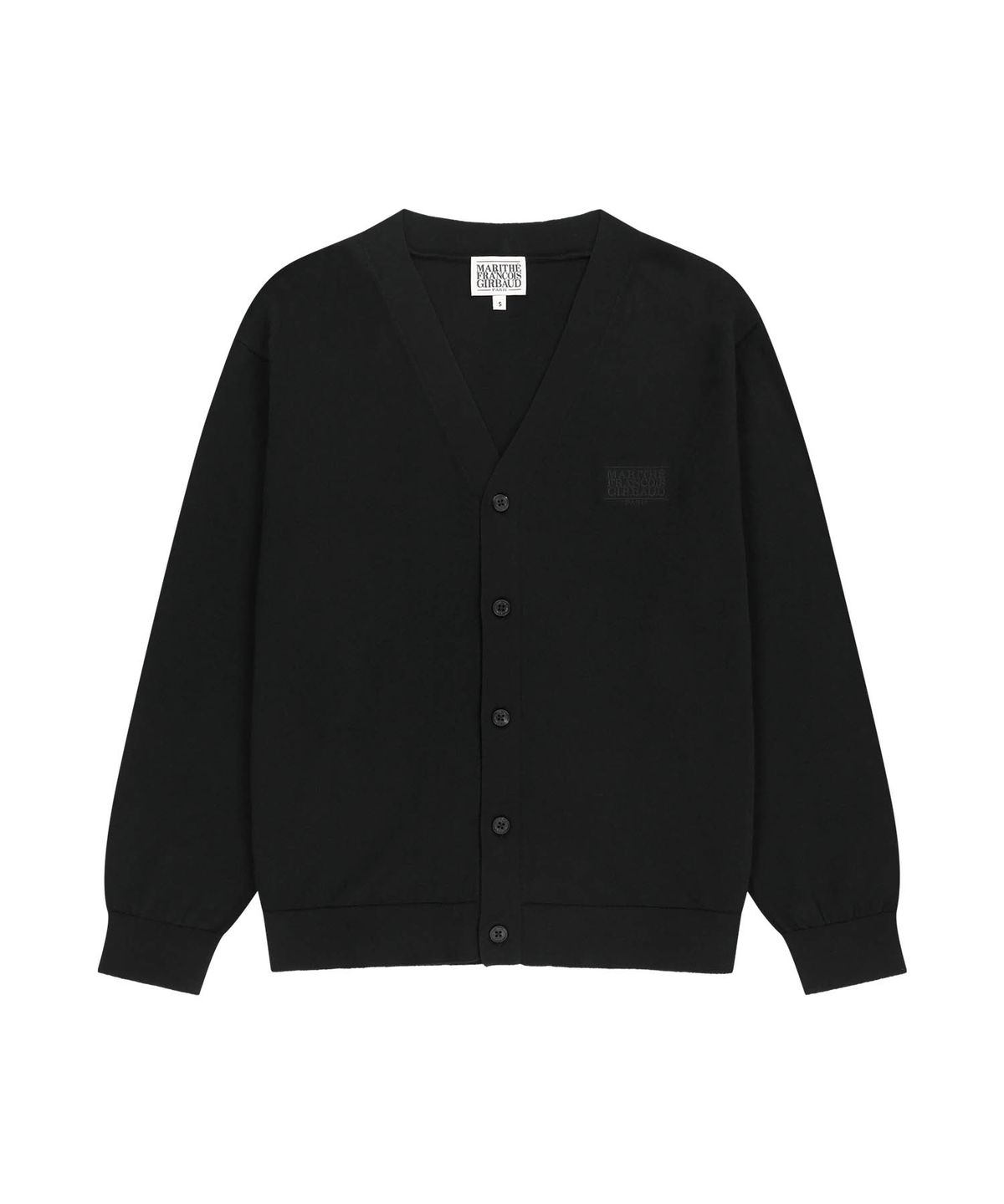 마리떼 프랑소와 저버(MARITHÉ + FRANҪOIS GIRBAUD) SMALL CLASSIC LOGO V-NECK KNIT CARDIGAN black