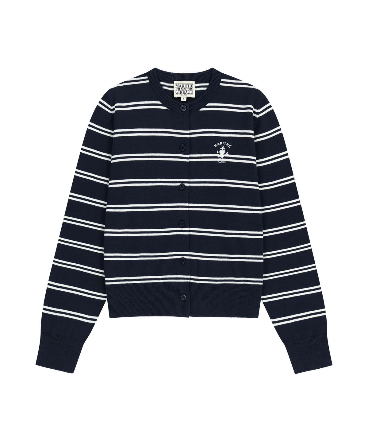 마리떼 프랑소와 저버(MARITHÉ + FRANҪOIS GIRBAUD) W STRIPE KNIT CARDIGAN navy