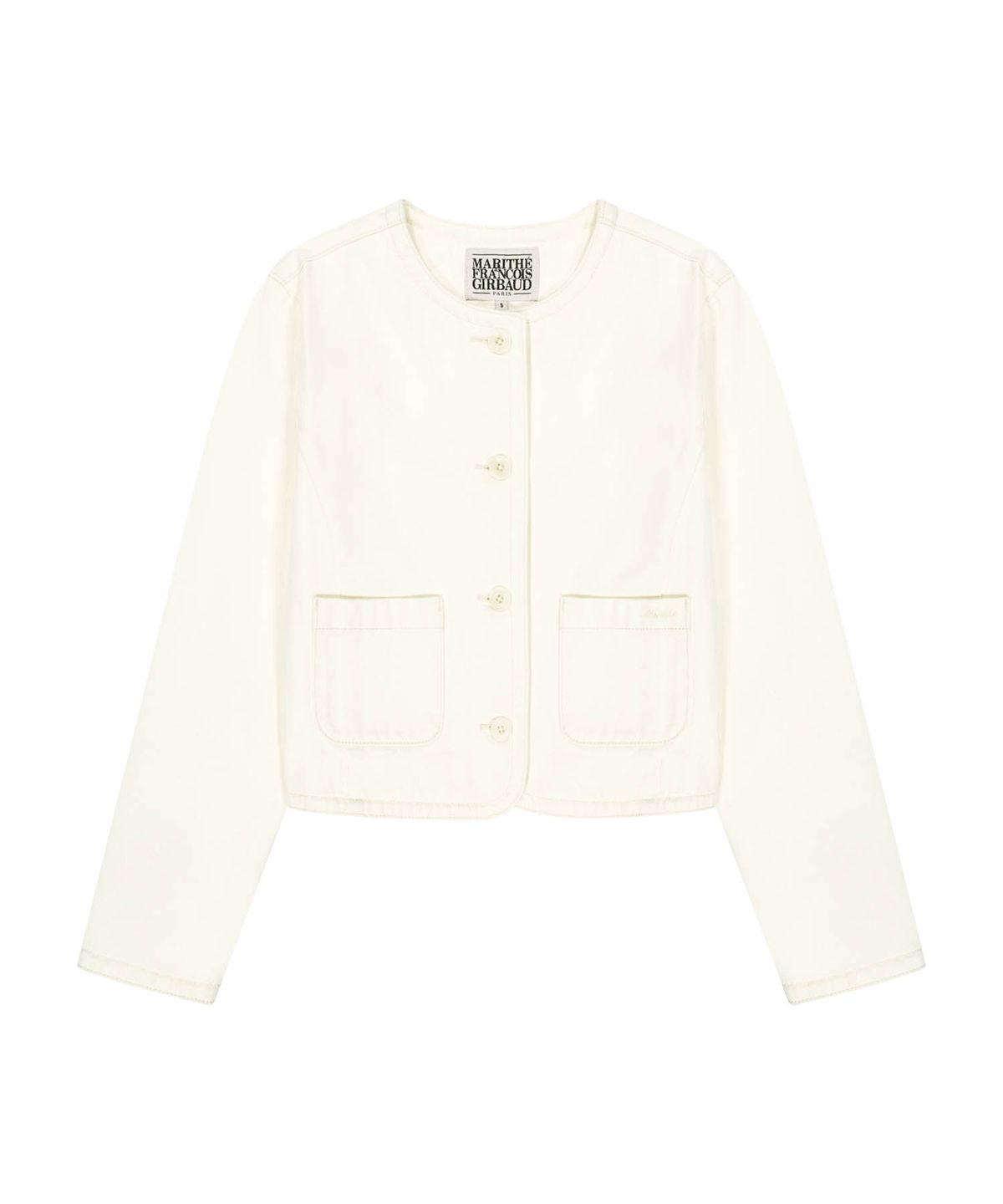 마리떼 프랑소와 저버(MARITHÉ + FRANҪOIS GIRBAUD) W ROUND NECK DENIM JACKET ecru