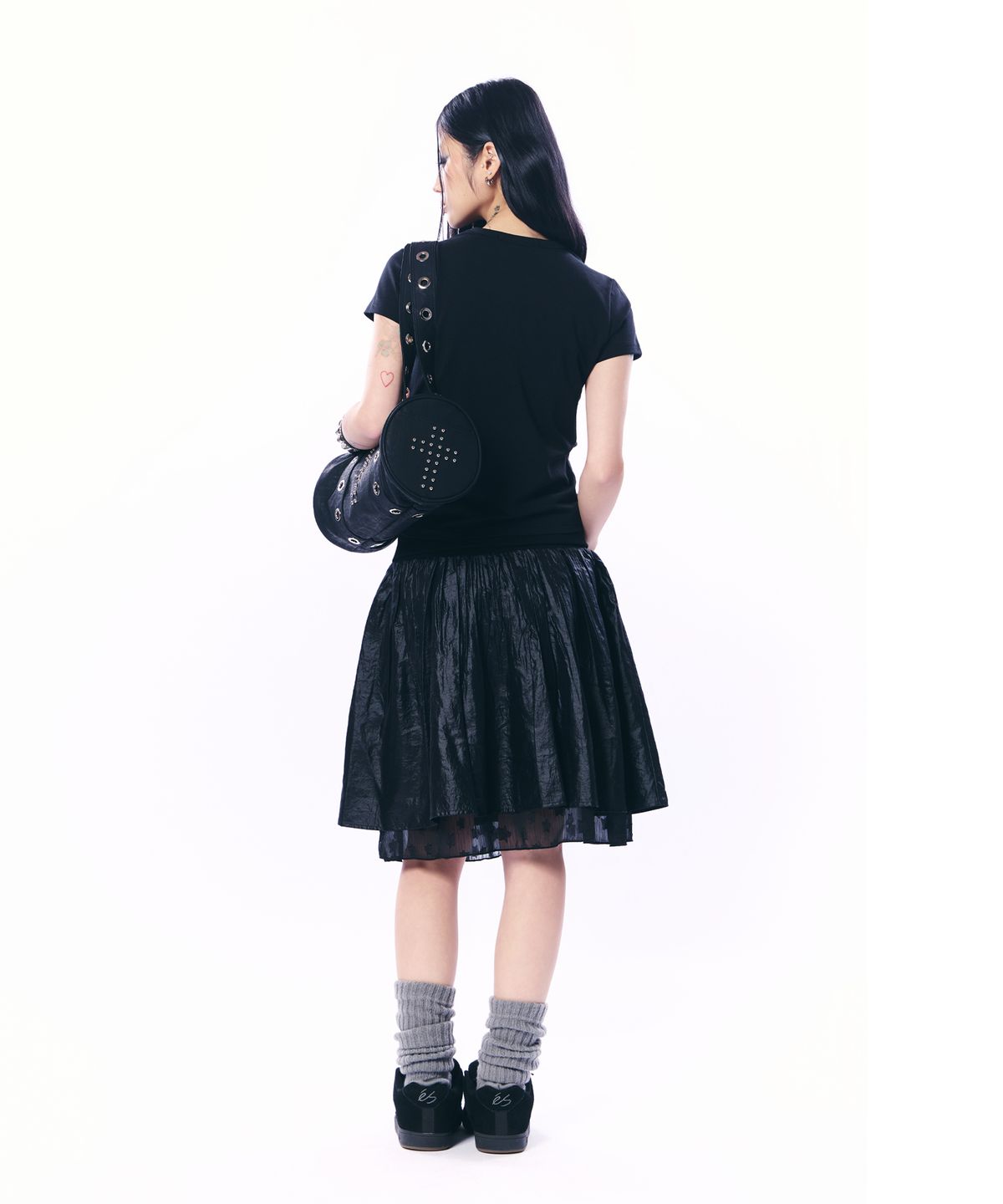 셋업이엑스이(SETUP-EXE) CHIFFON LAYERED SKIRT / BLACK