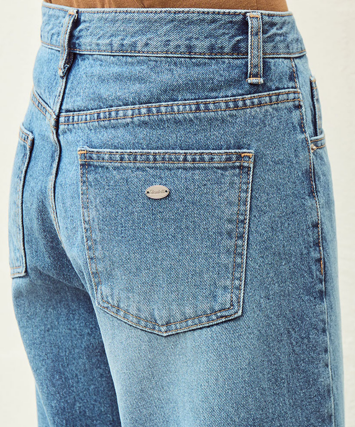 슬로우롤리(SLOWLOLLI) Easy flow denim pants - Mid blue