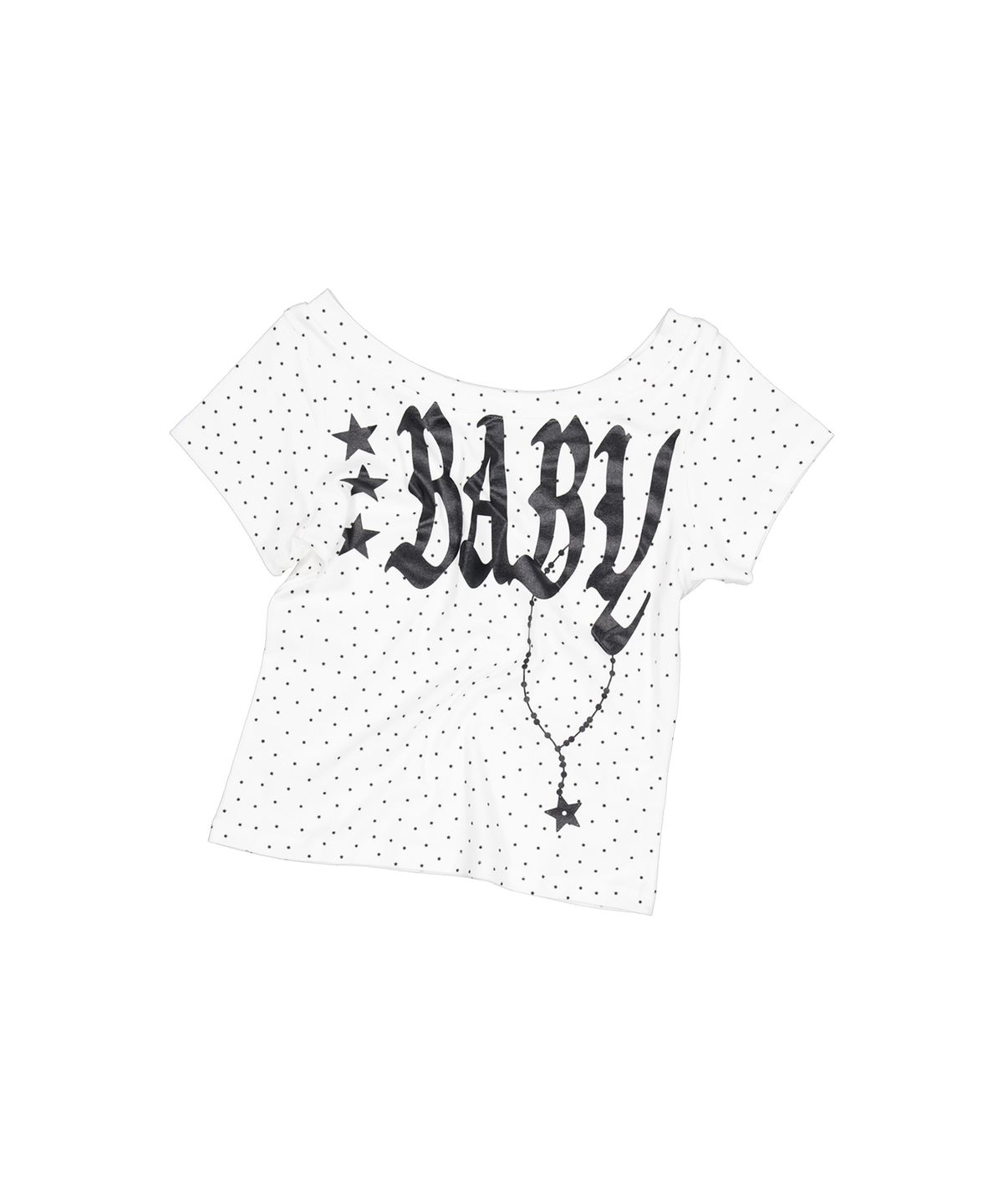 셋업이엑스이(SETUP-EXE) BABY WIDE NECK TOP / STAR WHITE