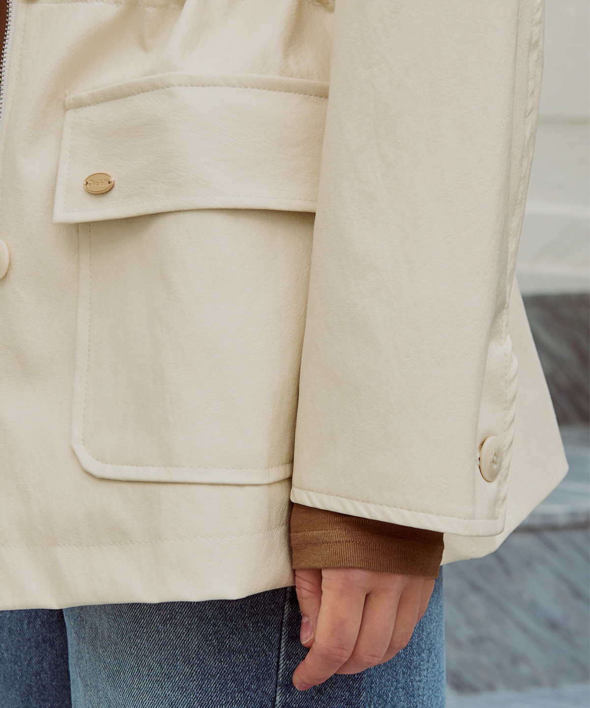 슬로우롤리(SLOWLOLLI) Bay leather jacket_2 Colors