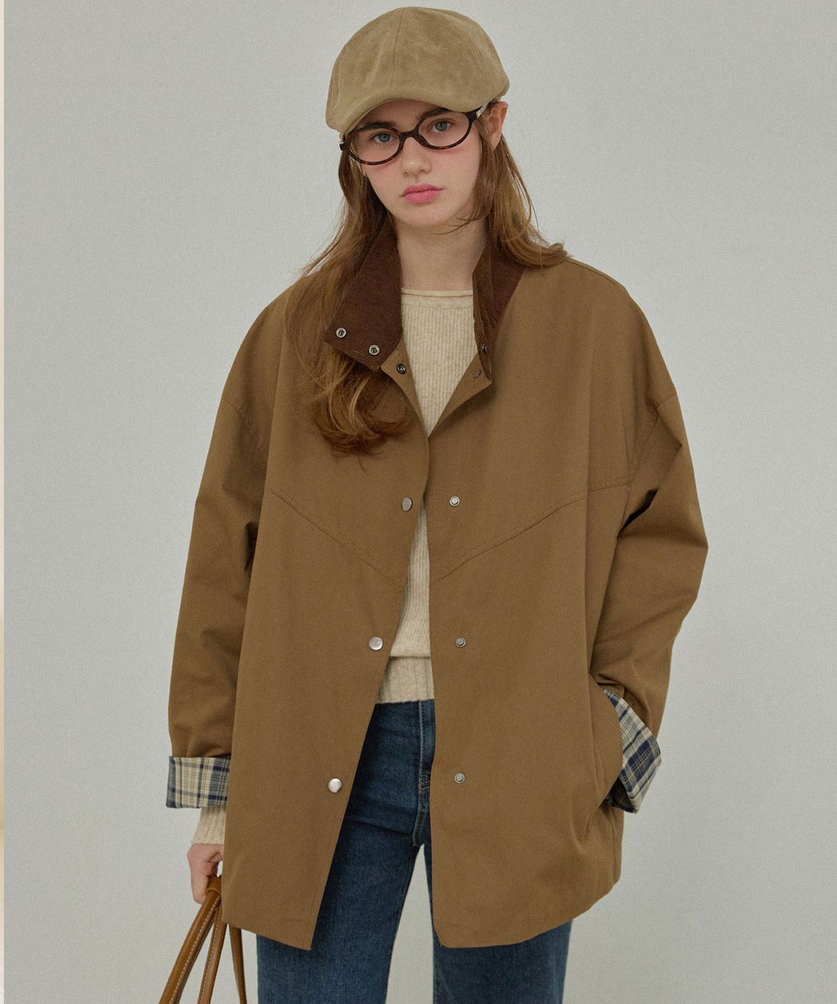 슬로우롤리(SLOWLOLLI) Mari half jacket - Brown