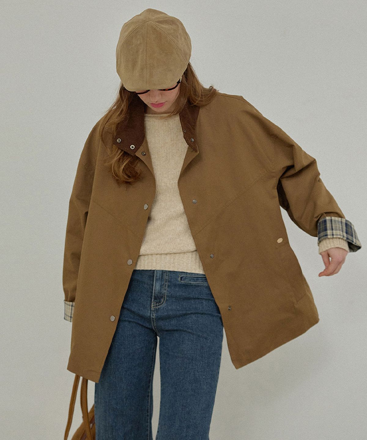 슬로우롤리(SLOWLOLLI) Mari half jacket - Brown