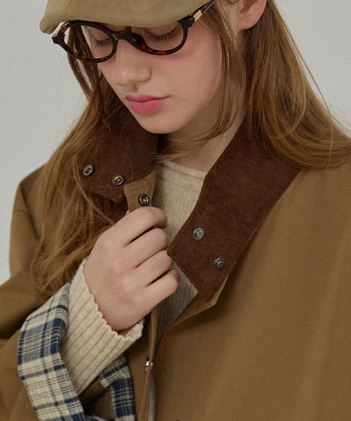 슬로우롤리(SLOWLOLLI) Mari half jacket - Brown