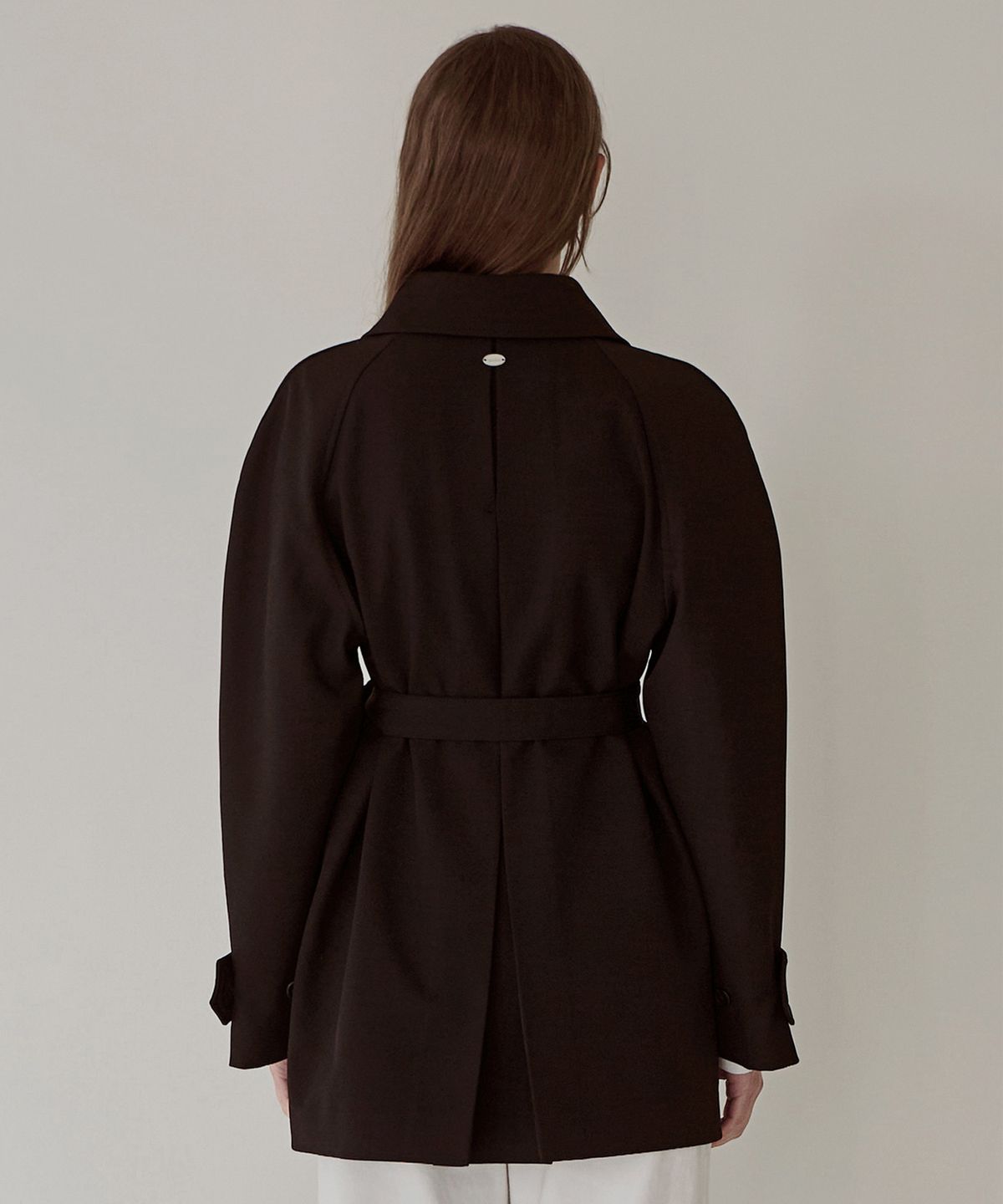 슬로우롤리(SLOWLOLLI) Muir belt half trench jacket_2 Colors