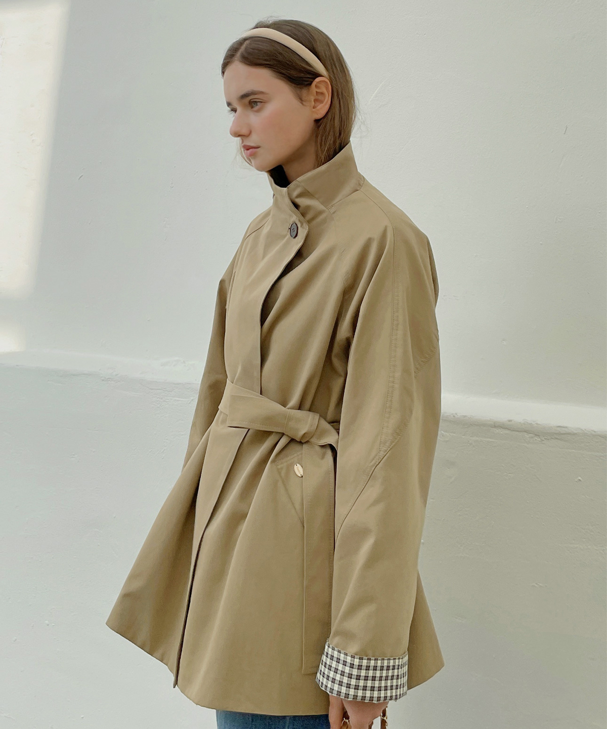 슬로우롤리(SLOWLOLLI) A line half jacket_2 Colors