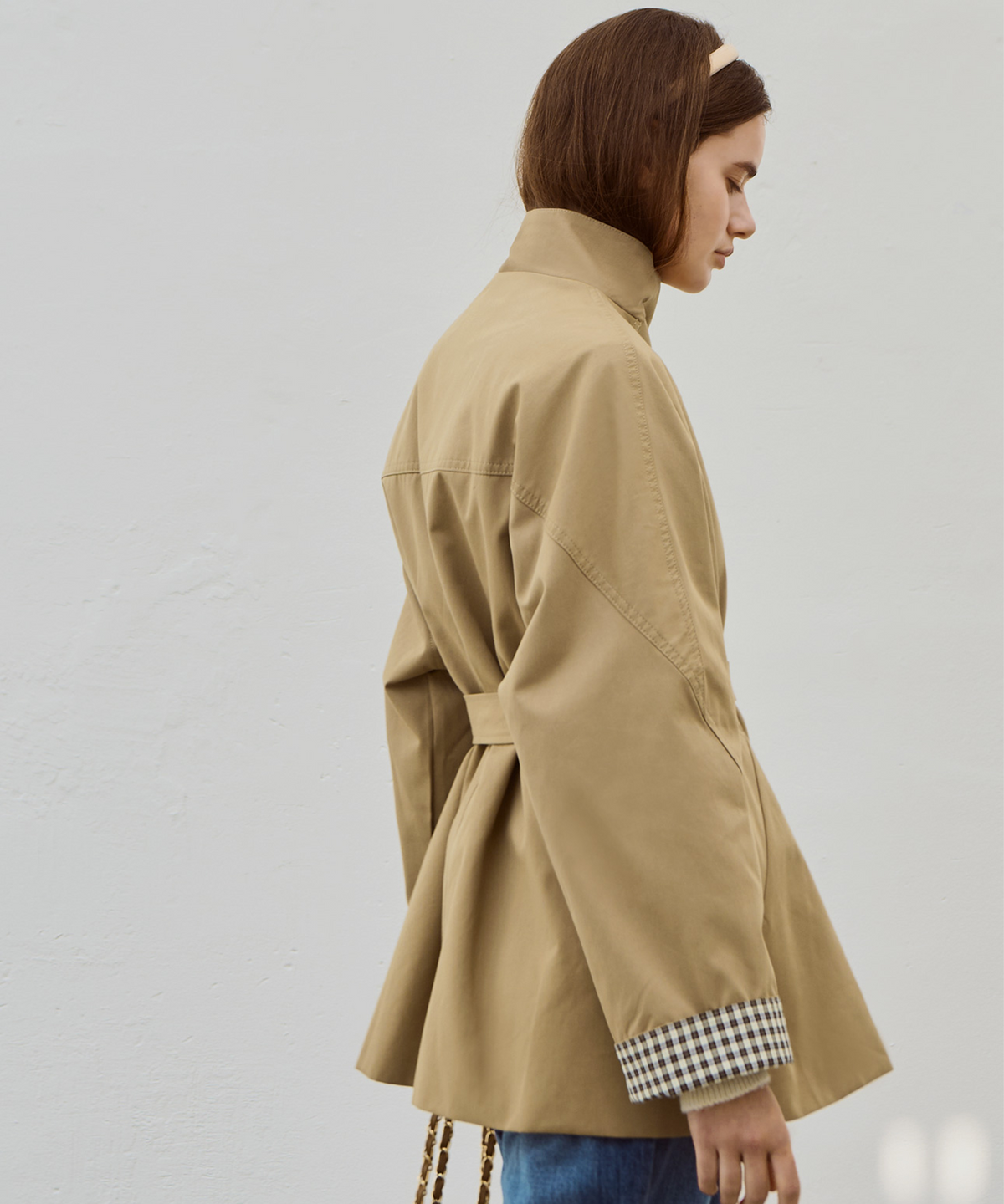 슬로우롤리(SLOWLOLLI) A line half jacket_2 Colors