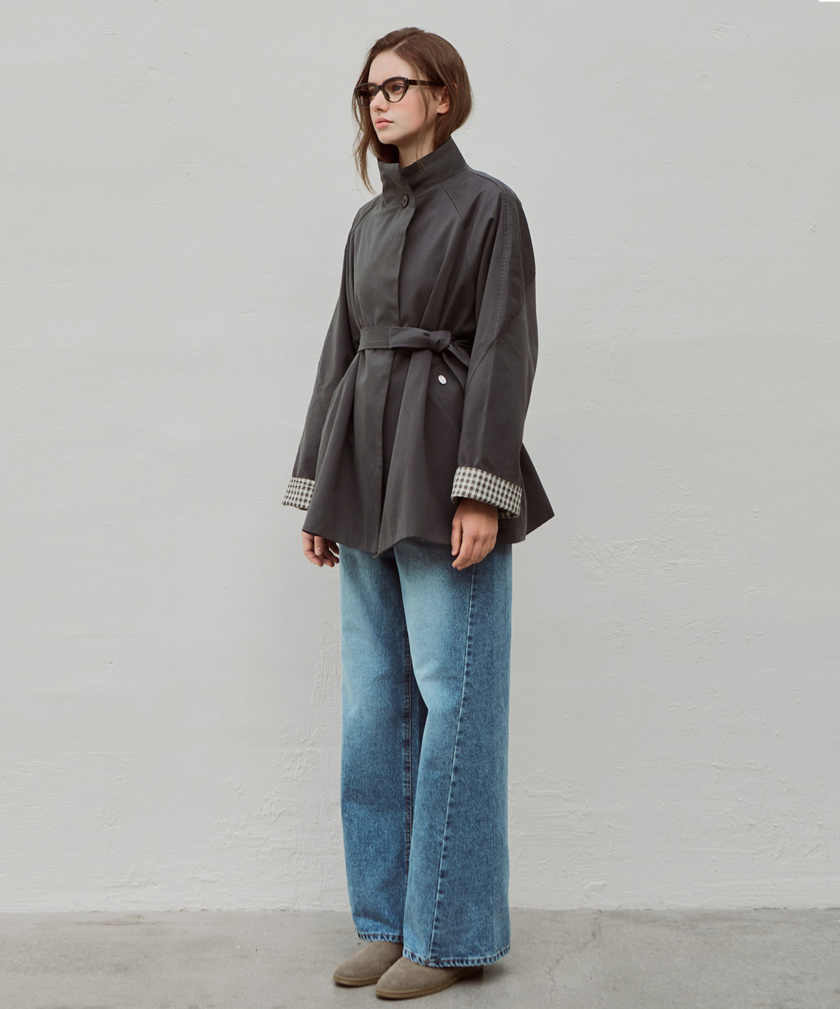 슬로우롤리(SLOWLOLLI) A line half jacket_2 Colors
