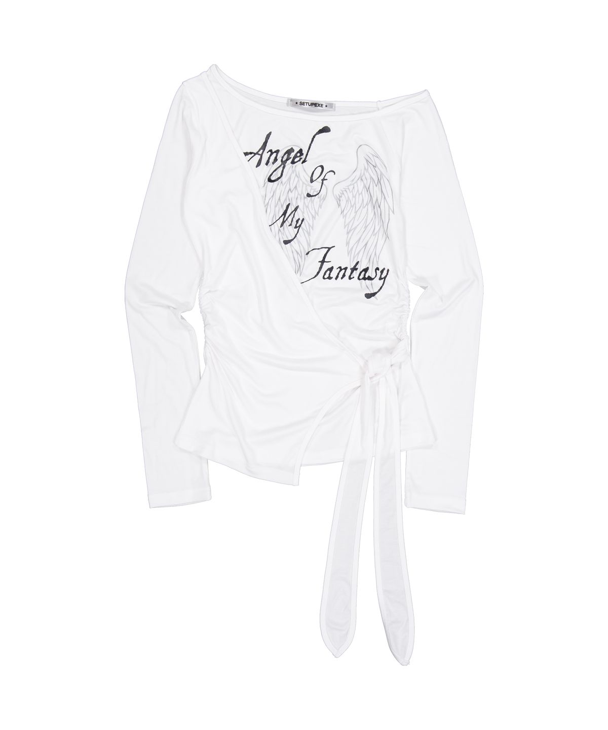 셋업이엑스이(SETUP-EXE) WRAP ONE-SHOULDER TOP / WHITE