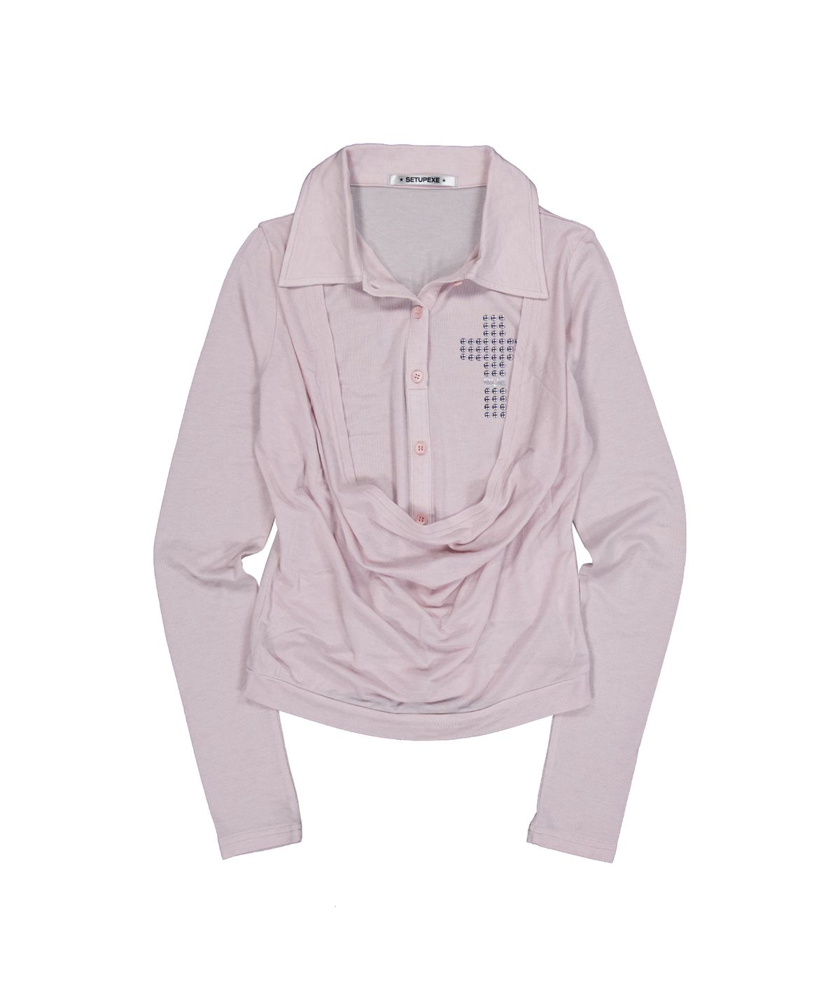 셋업이엑스이(SETUP-EXE) SHEER LAYERED SHIRT / LIGHT PINK