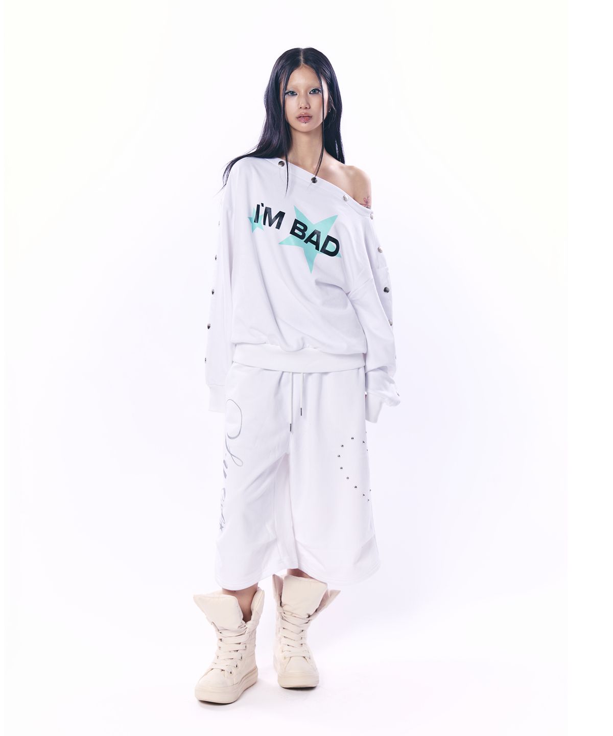 셋업이엑스이(SETUP-EXE) STUDDED SLEEVE MTM / IVORY