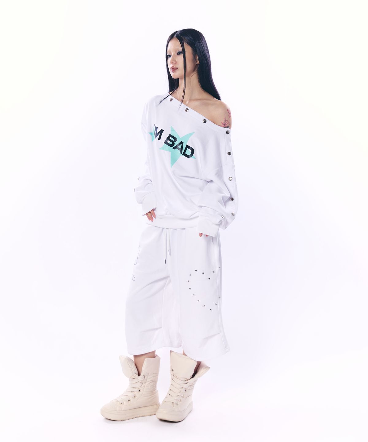 셋업이엑스이(SETUP-EXE) STUDDED SLEEVE MTM / IVORY