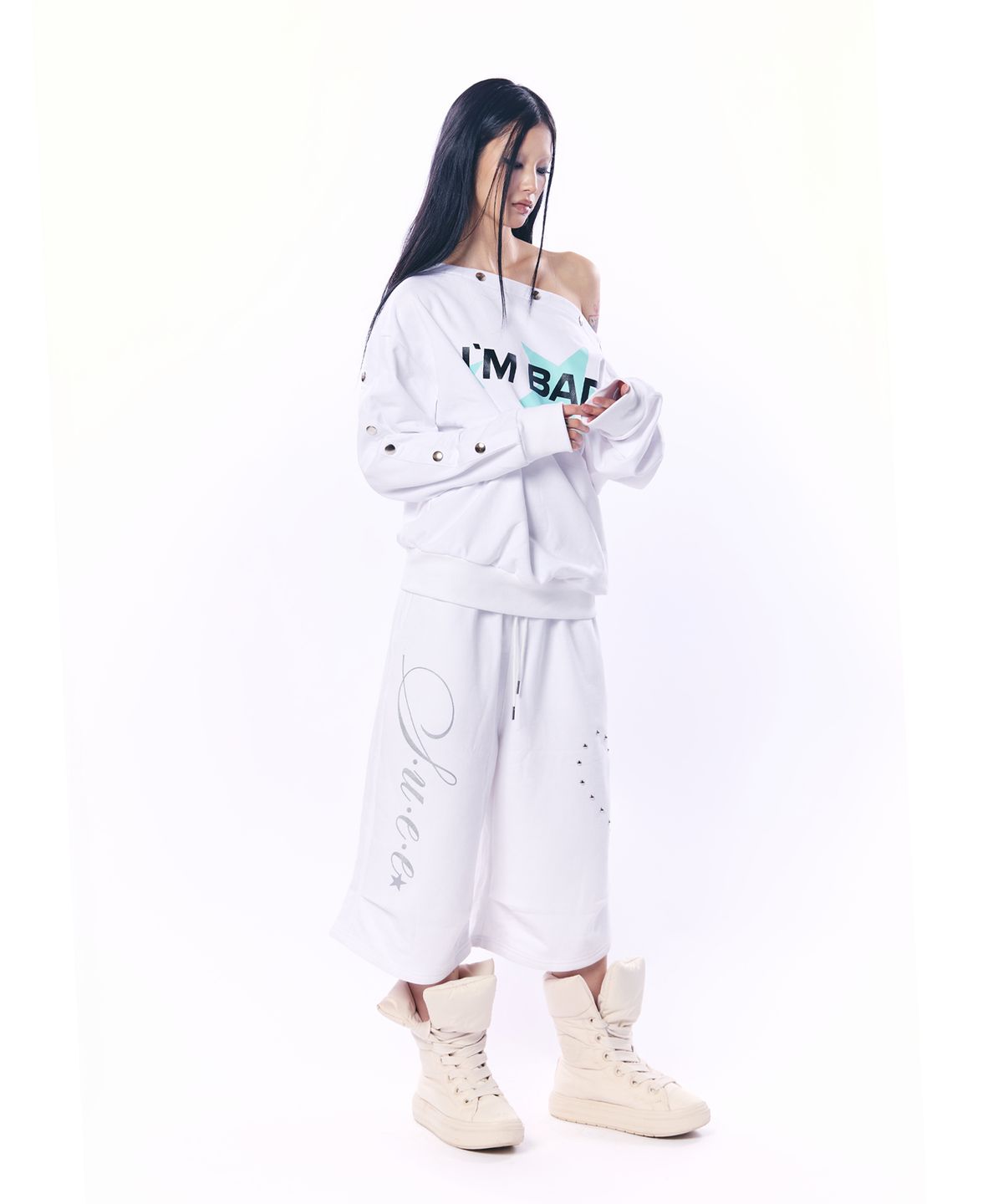 셋업이엑스이(SETUP-EXE) STUDDED SLEEVE MTM / IVORY