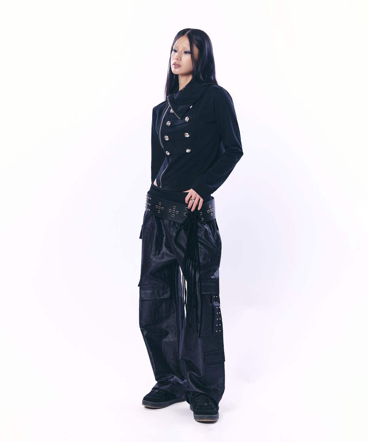 셋업이엑스이(SETUP-EXE) NAPOLEON HIGH-NECK JACKET / BLACK