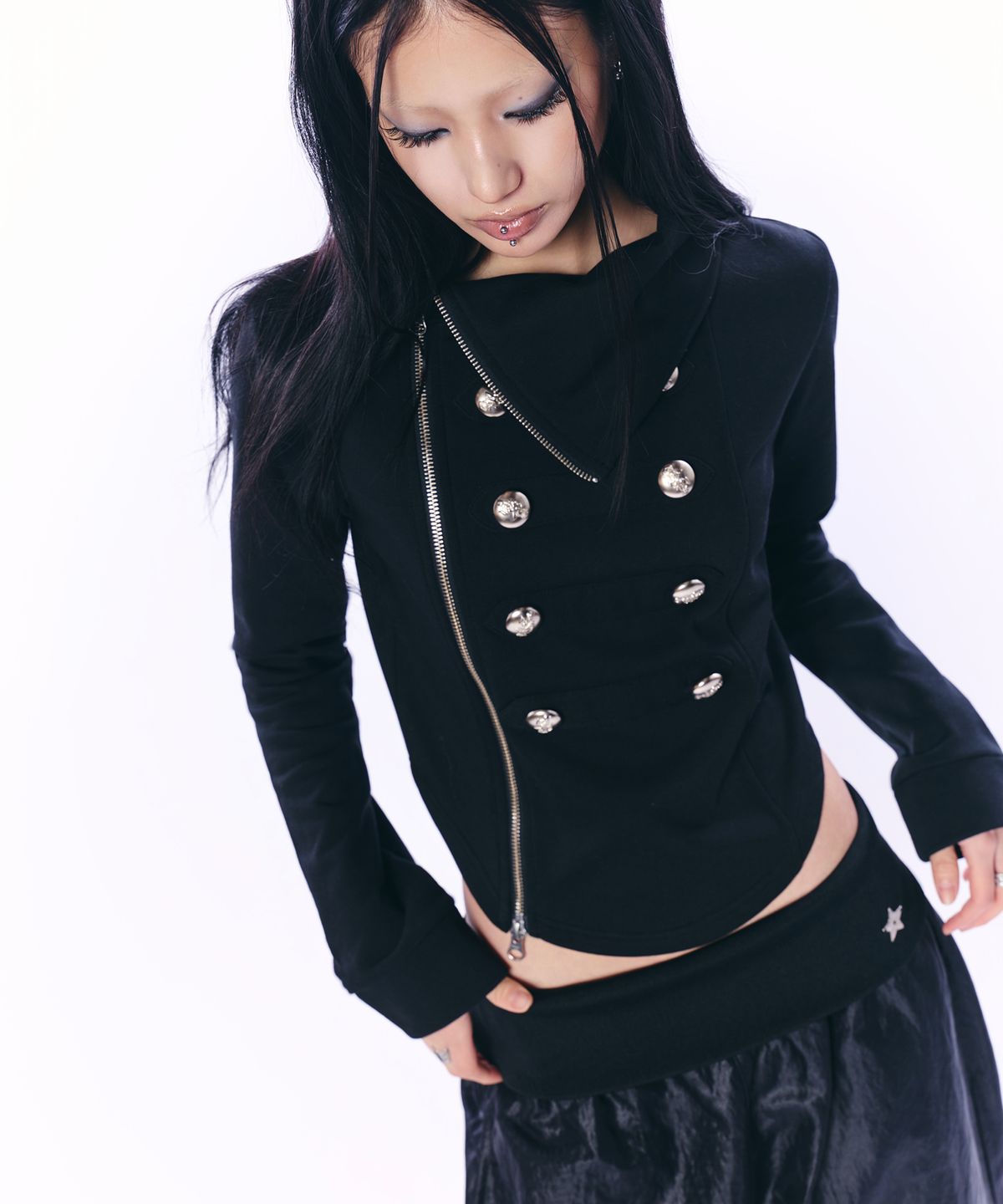 셋업이엑스이(SETUP-EXE) NAPOLEON HIGH-NECK JACKET / BLACK