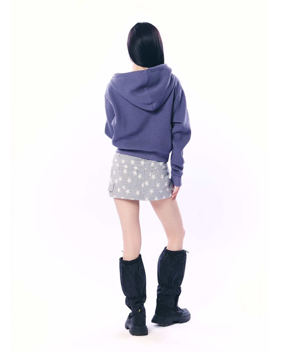 셋업이엑스이(SETUP-EXE) CURVE HOOD ZIP-UP / PURPLE