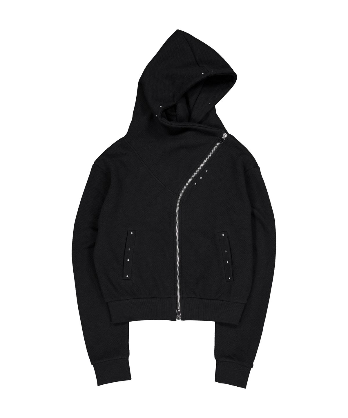 셋업이엑스이(SETUP-EXE) CURVE HOOD ZIP-UP / BLACK