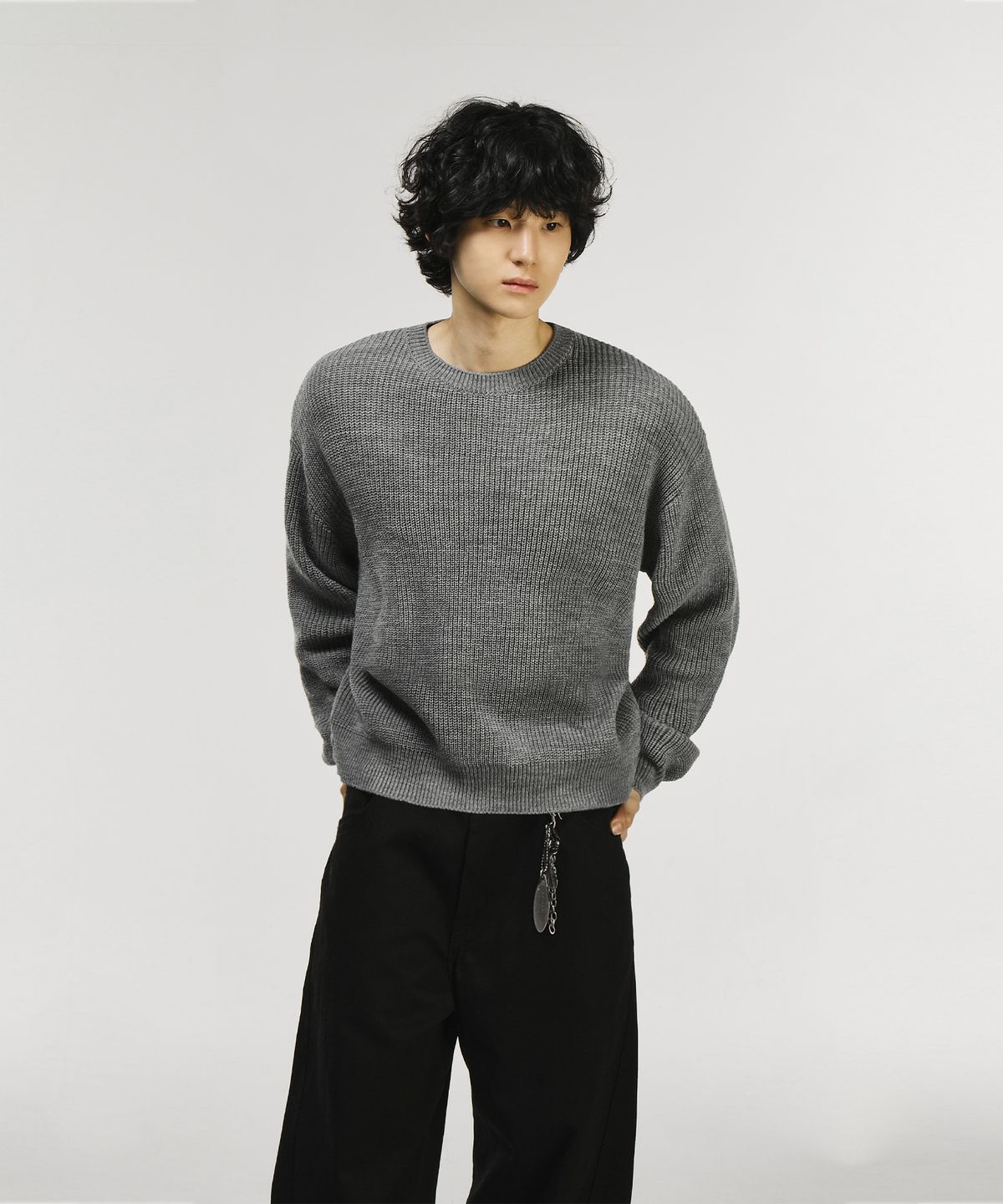 시그니처(SIGNATURE) 크롭 라운드넥 하찌 니트[3COLORS]