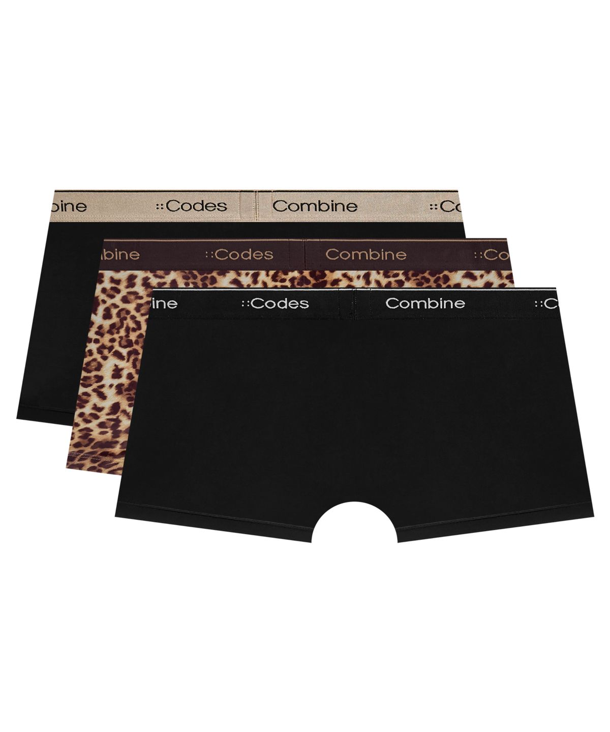 코데즈컴바인 이너웨어(CODES COMBINE INNERWEAR) 레오파드 인 블랙 드로즈 3PACK