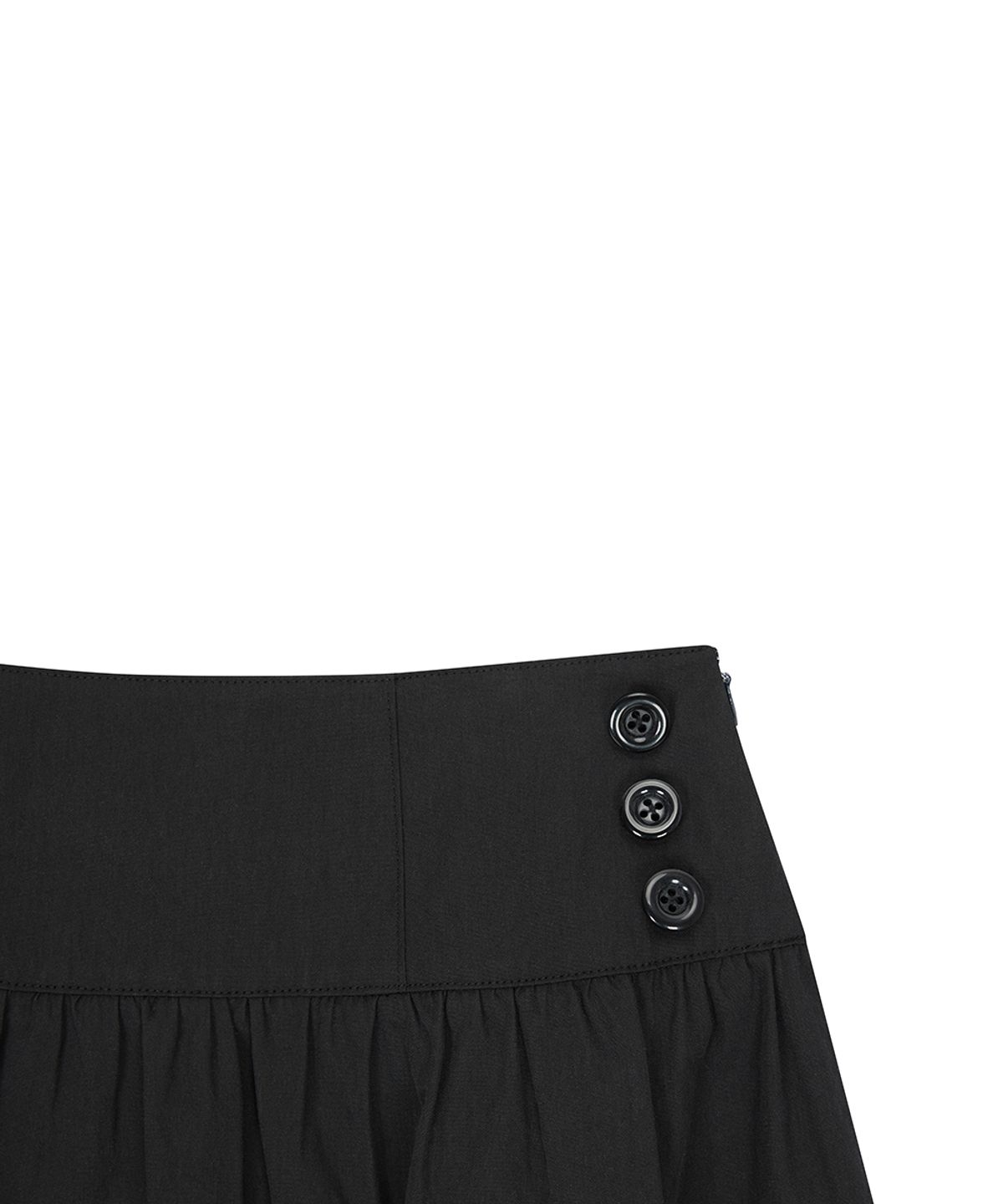 러브이즈트루(LUVISTRUE) EL POCKET SHIRRING MIDI SKIRT(BLACK)