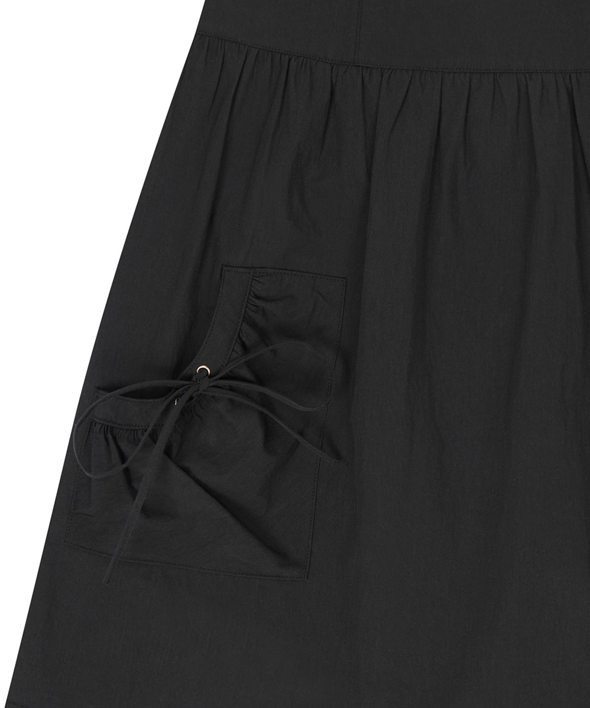 러브이즈트루(LUVISTRUE) EL POCKET SHIRRING MIDI SKIRT(BLACK)