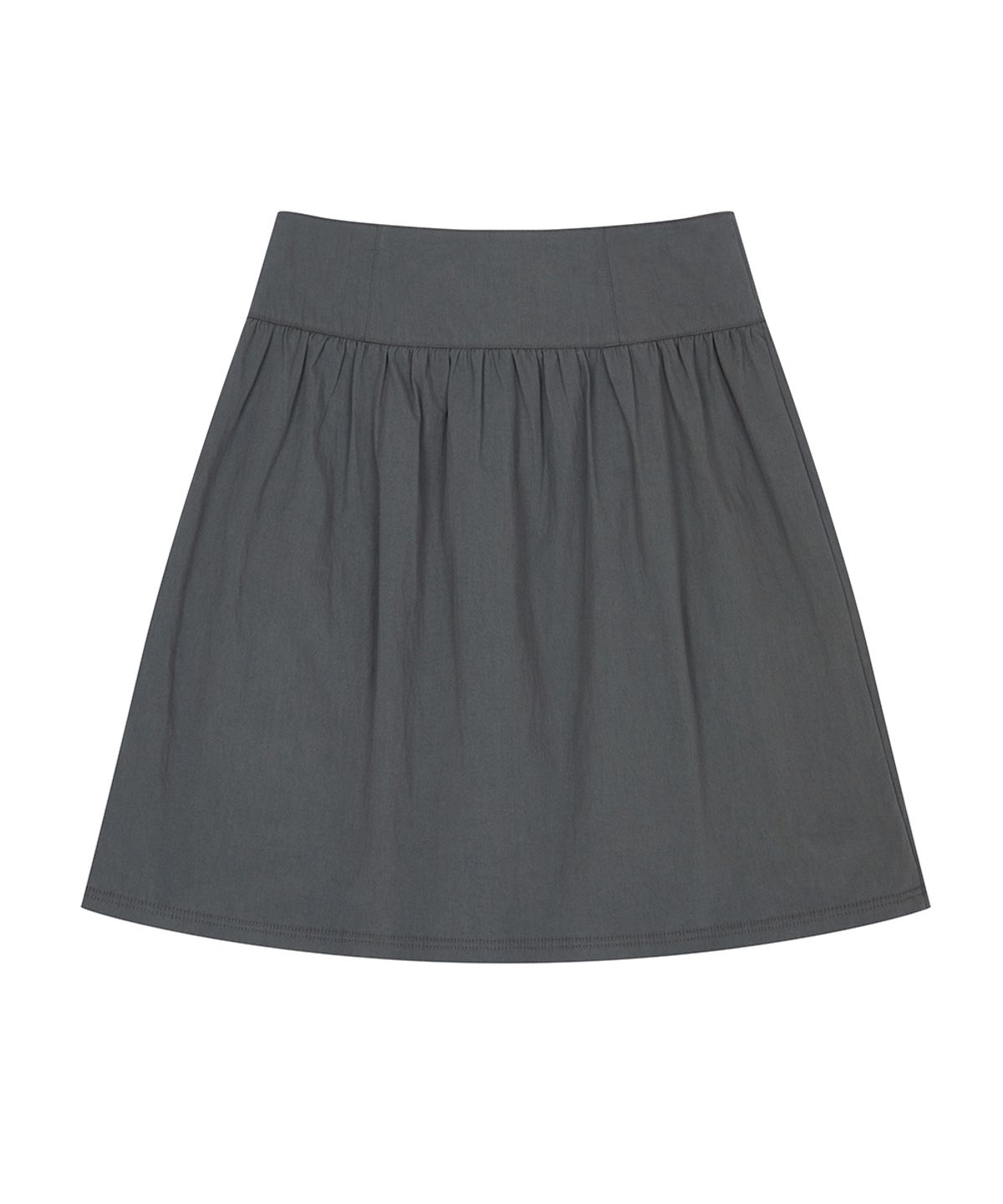 러브이즈트루(LUVISTRUE) EL POCKET SHIRRING MIDI SKIRT(CHARCOAL)